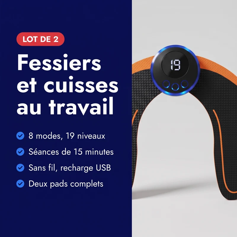 Électrostimulateur EMS fessiers & cuisses — lot de 2