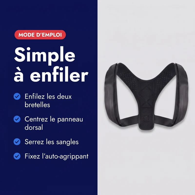 Correcteur de posture léger — épaules et haut du dos