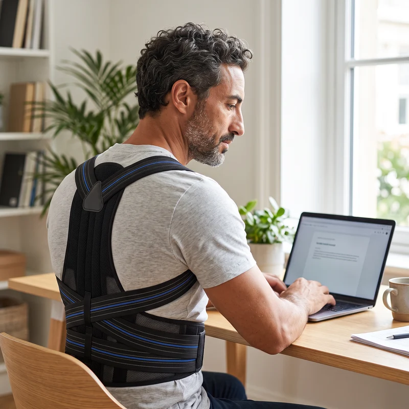 Correcteur de posture dos complet — ceinture et 4 baleines