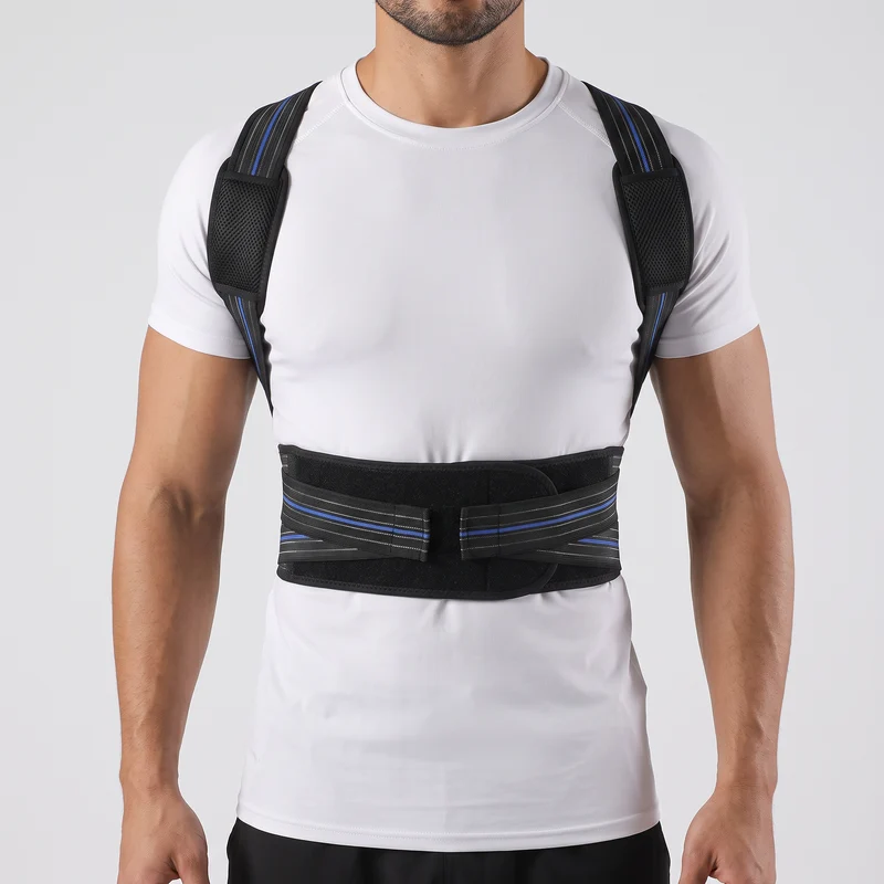 Correcteur de posture dos complet — ceinture et 4 baleines