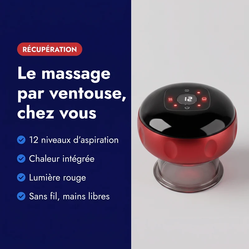 Ventouse de massage électrique chauffante — 12 niveaux