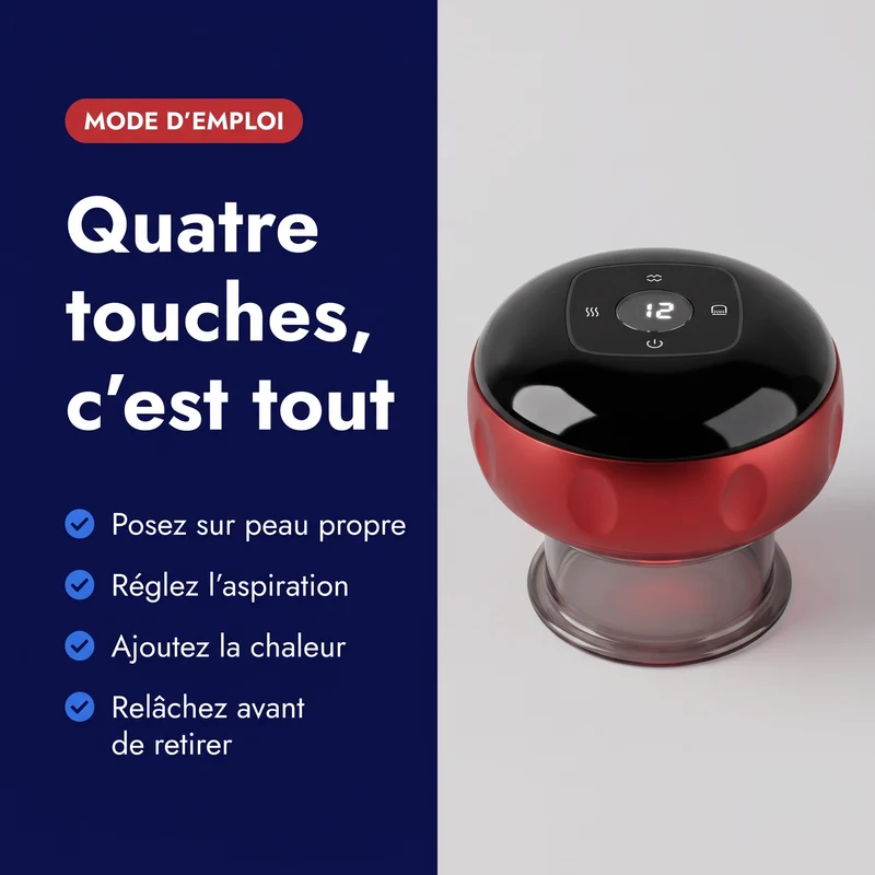 Ventouse de massage électrique chauffante — 12 niveaux