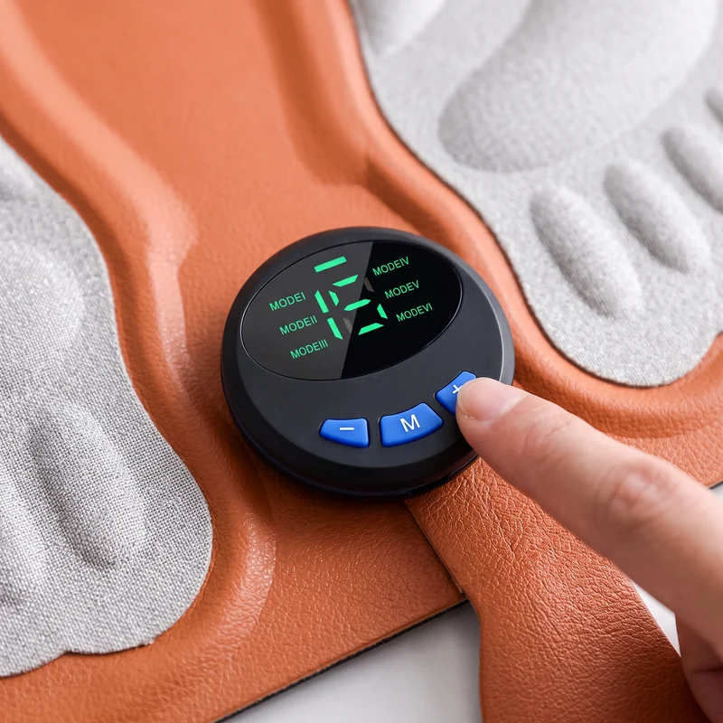Tapis de massage pieds EMS — 6 modes, 15 niveaux d'intensité