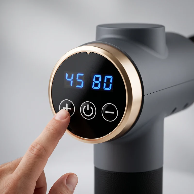Pistolet de massage 11 têtes — 99 niveaux, écran LED