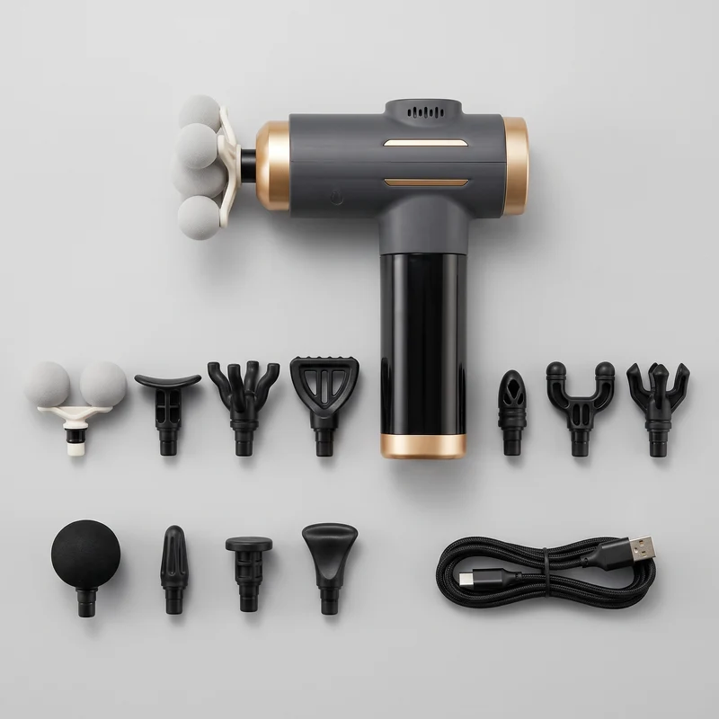 Pistolet de massage 11 têtes — 99 niveaux, écran LED