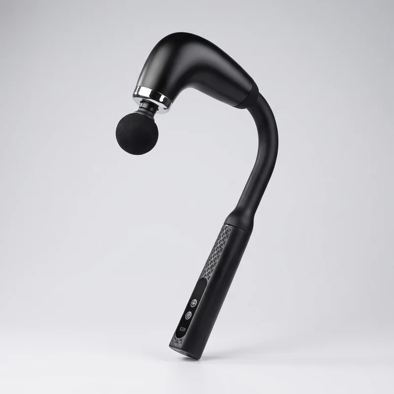 Pistolet de massage à manche courbe — dos, nuque & épaules