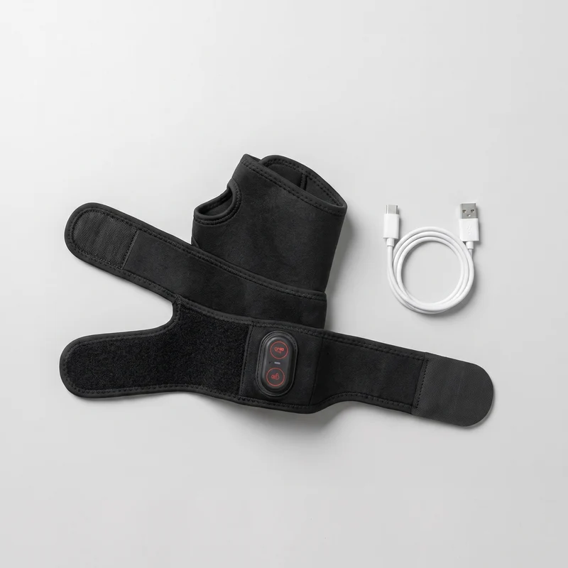 Attelle chauffante poignet — LED infrarouge 660/850 nm, 3 chaleurs, vibration