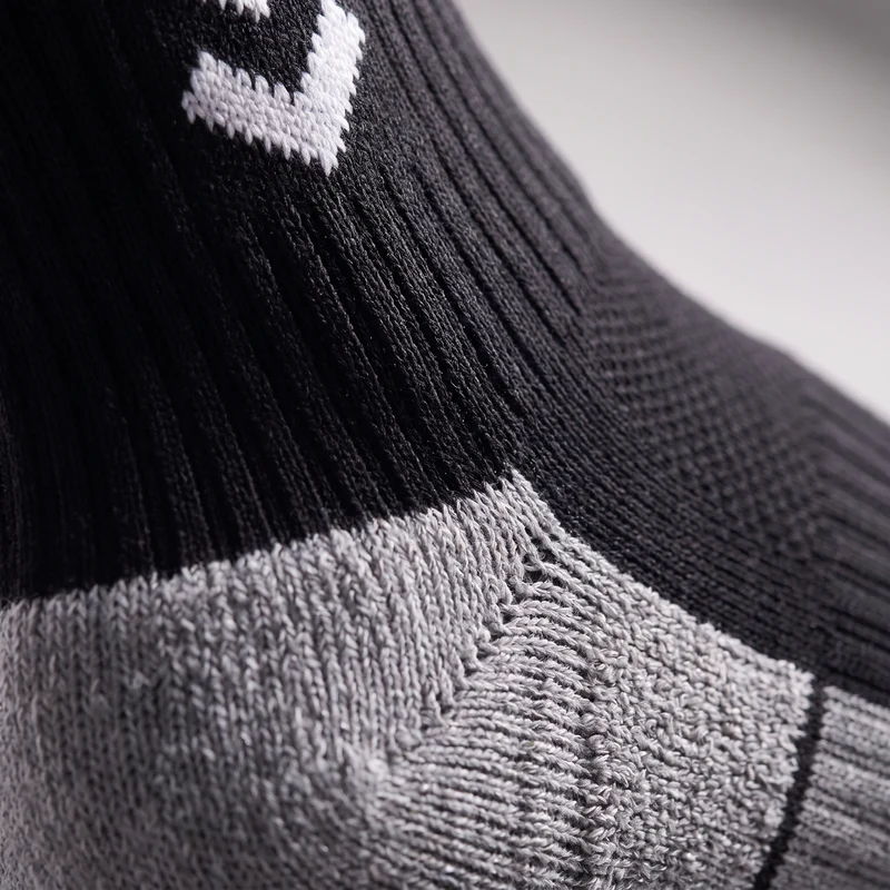 Chaussettes de Running Compression Mi-Mollet Rembourrées - Noir & Gris