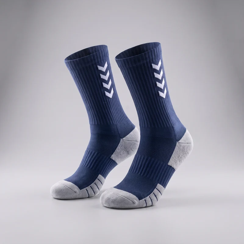 Chaussettes de Running Compression Mi-Mollet Rembourrées - Bleu Marine