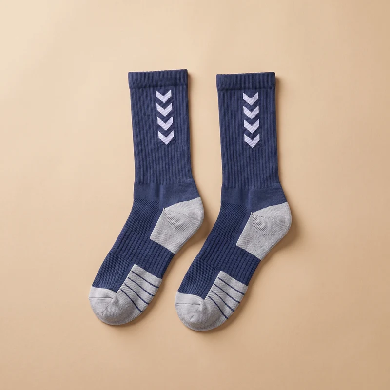 Chaussettes de Running Compression Mi-Mollet Rembourrées - Bleu Marine