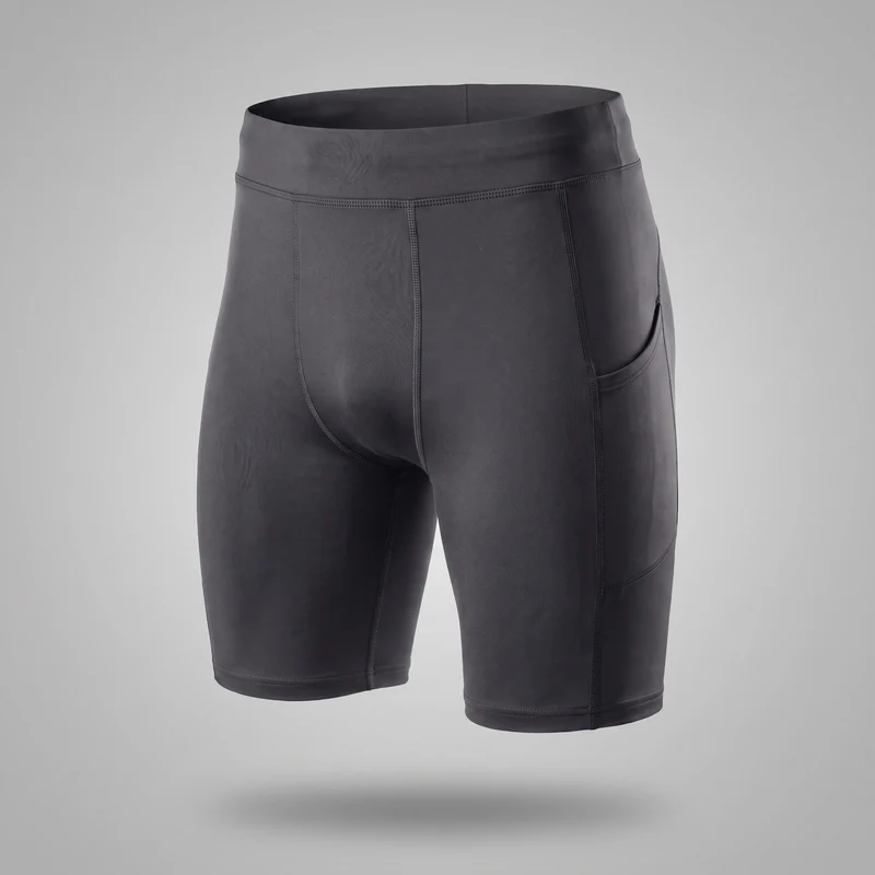 Short de Compression Homme avec Poche - Gris Foncé