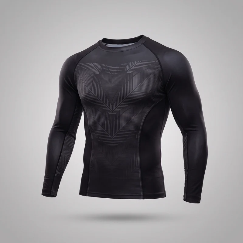 Rashguard Manches Longues UPF 50+ - Noir Anatomique