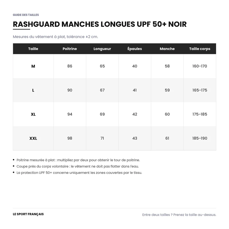 Rashguard Manches Longues UPF 50+ - Noir Anatomique