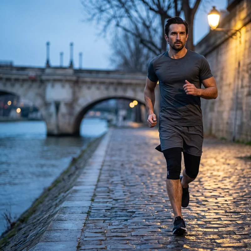 Short de Running 2-en-1 Homme avec Legging Intégré - Gris Foncé