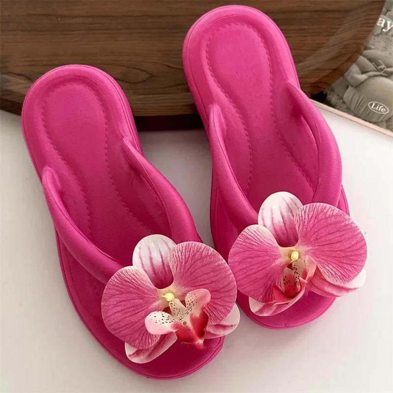 Tongs avec Fleur Orchidée