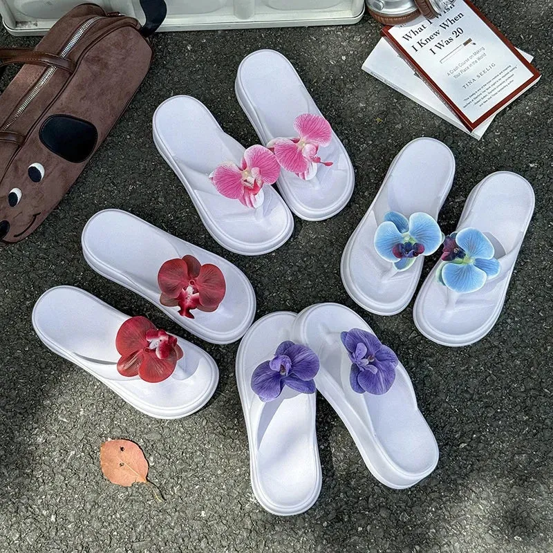 Tongs Semelle Épaisse Orchidée