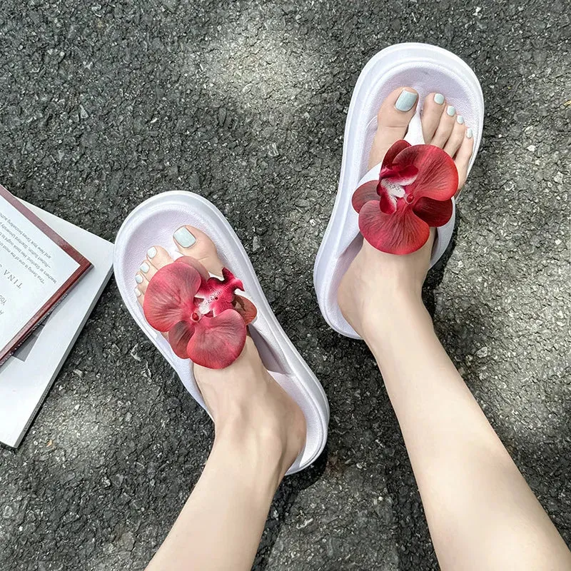 Tongs Semelle Épaisse Orchidée