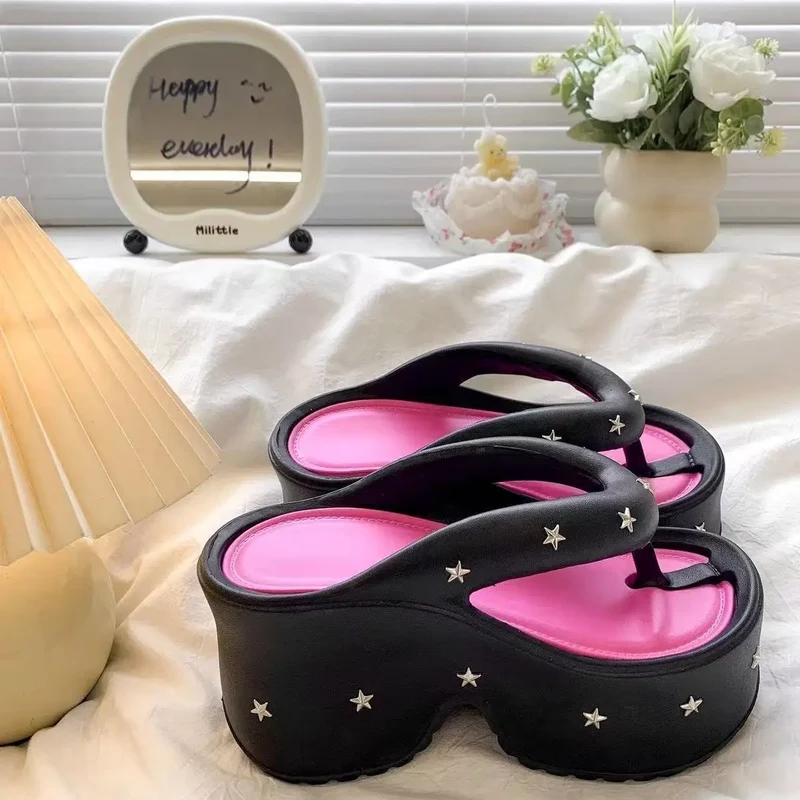 Tongs Plateforme avec Étoiles