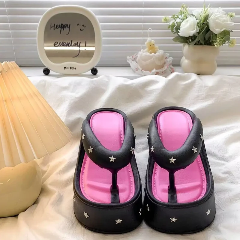 Tongs Plateforme avec Étoiles