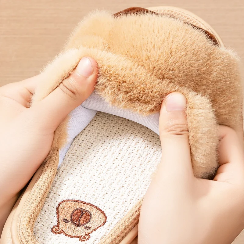 Claquettes Fourrure Capybara Femme