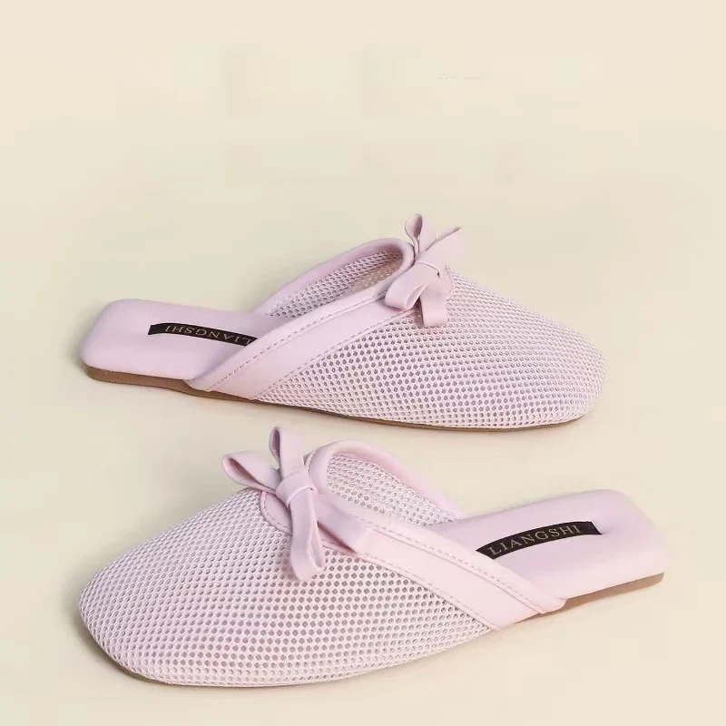 Chaussons femme mules en mesh