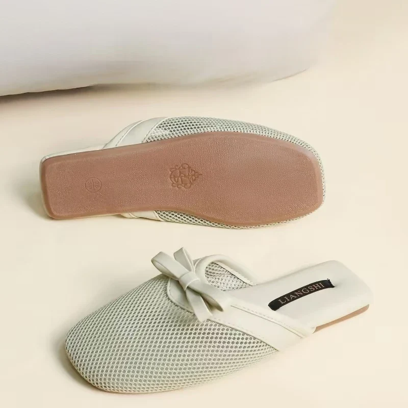 Chaussons femme mules en mesh