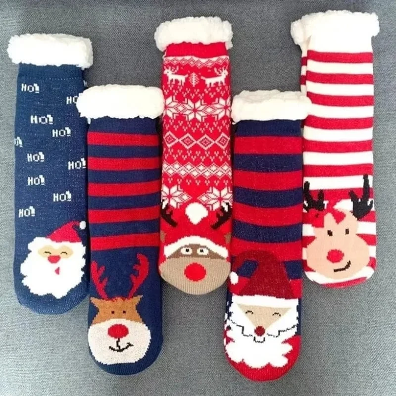 Chausson Chaussette de Noel Femme - Fourré et Chaud