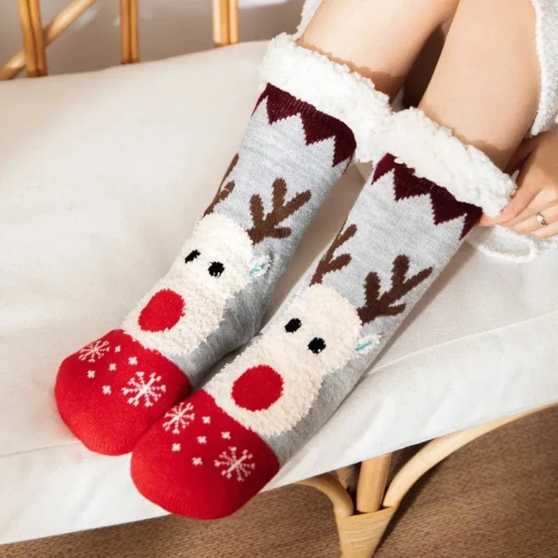 Chausson Chaussette de Noel Femme - Fourré et Chaud