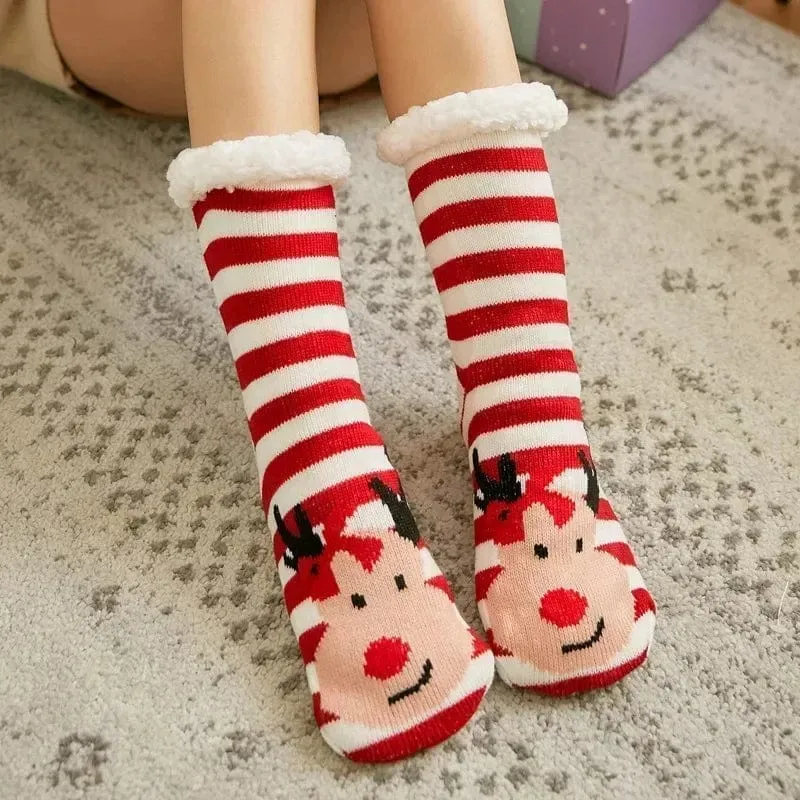 Chausson Chaussette de Noel Femme - Fourré et Chaud