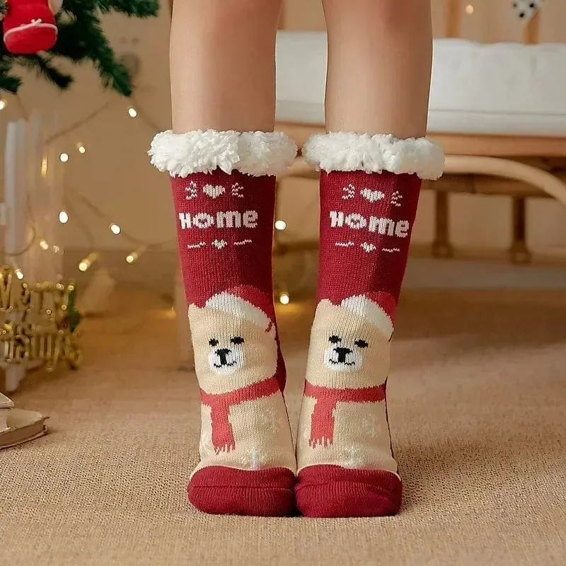 Chausson Chaussette de Noel Femme - Fourré et Chaud