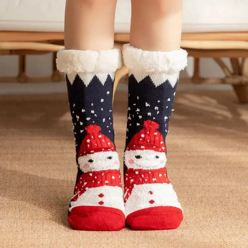 Chausson Chaussette de Noel Femme - Fourré et Chaud