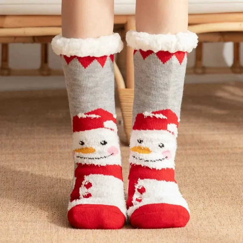 Chausson Chaussette de Noel Femme - Fourré et Chaud