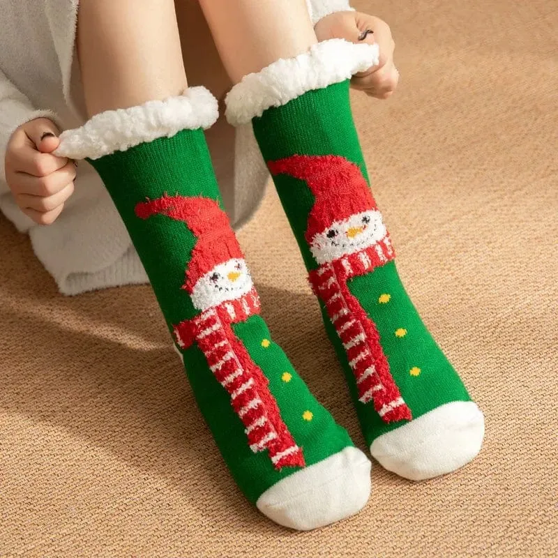 Chausson Chaussette de Noel Femme - Fourré et Chaud