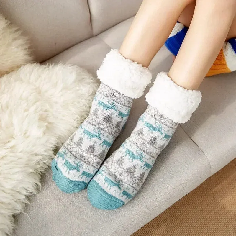 Chausson Chaussette de Noel Femme - Fourré et Chaud
