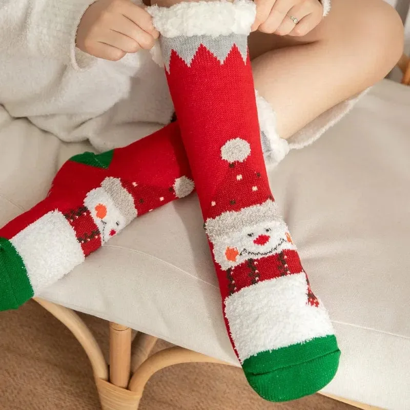 Chausson Chaussette de Noel Femme - Fourré et Chaud