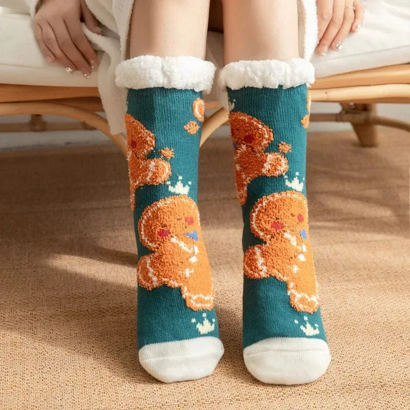 Chausson Chaussette de Noel Femme - Fourré et Chaud