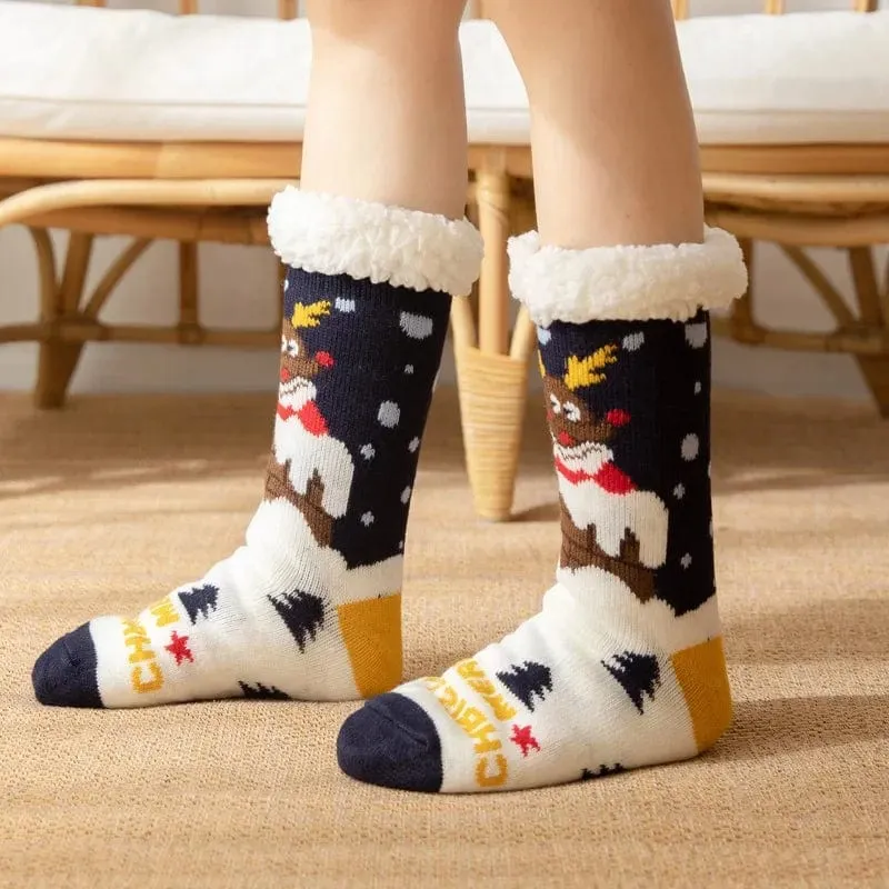 Chausson Chaussette de Noel Femme - Fourré et Chaud