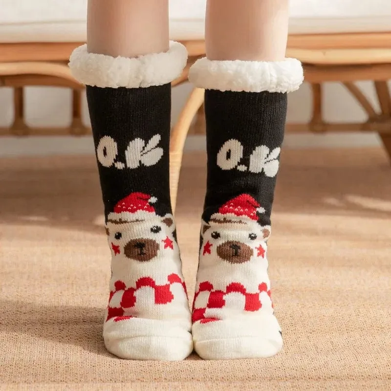 Chausson Chaussette de Noel Femme - Fourré et Chaud