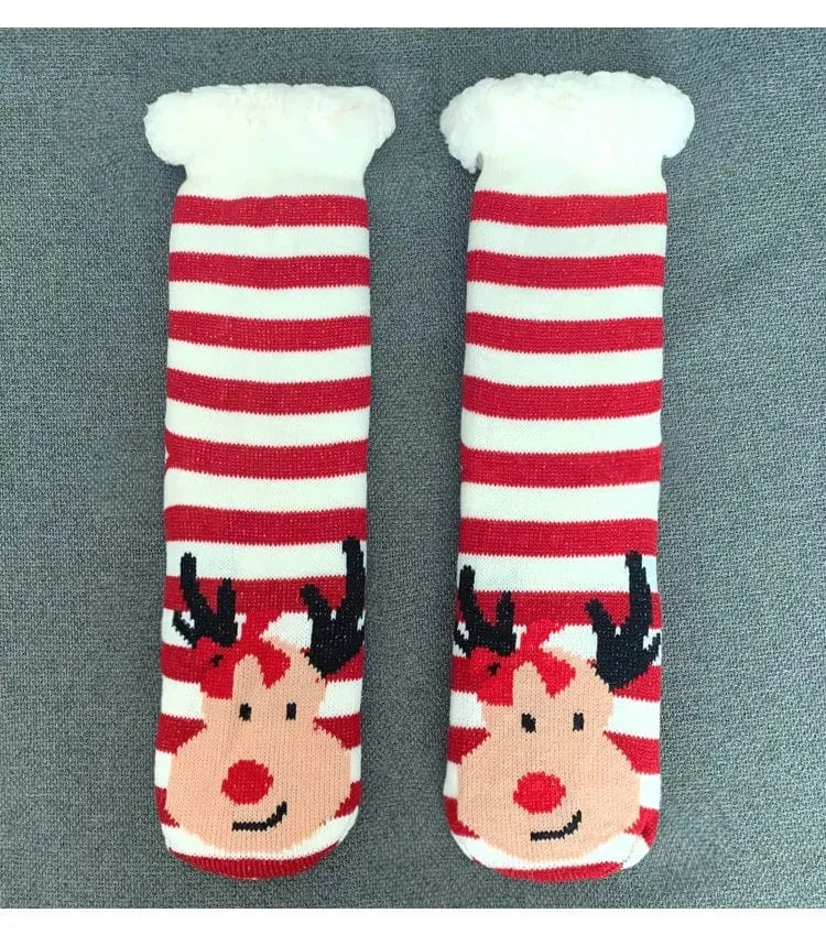 Chausson Chaussette de Noel Femme - Fourré et Chaud