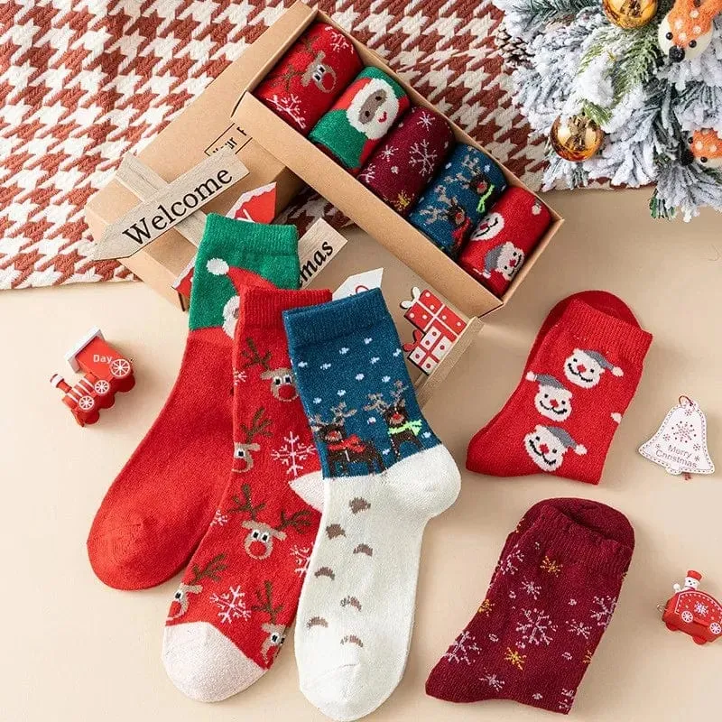 Chaussette de Noel Femme - Edition Cadeaux Pack de 5 paires