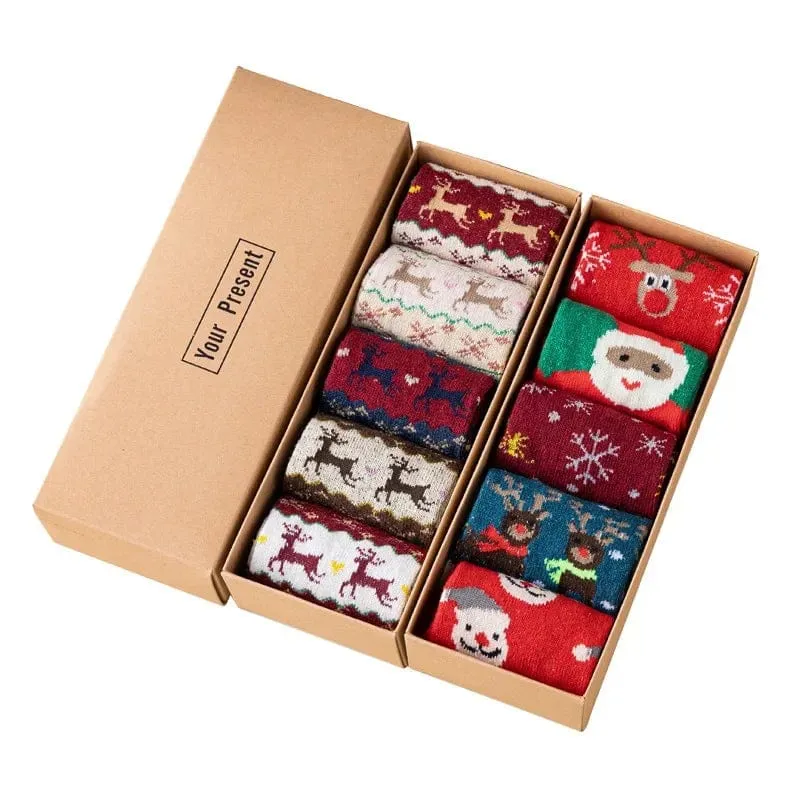 Chaussette de Noel Femme - Edition Cadeaux Pack de 5 paires