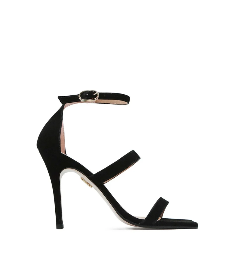 Sandales ELSA Veau Velours Noir