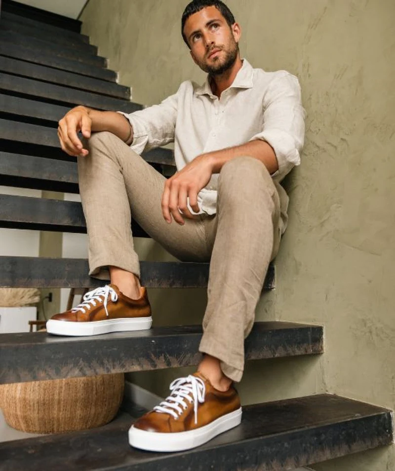 Sneakers JULIAN Marron Patiné