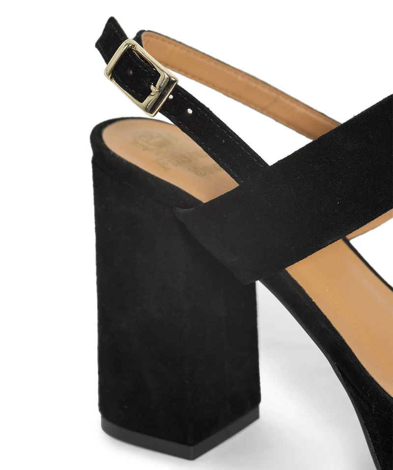 Sandales JANIS Veau Velours Noir