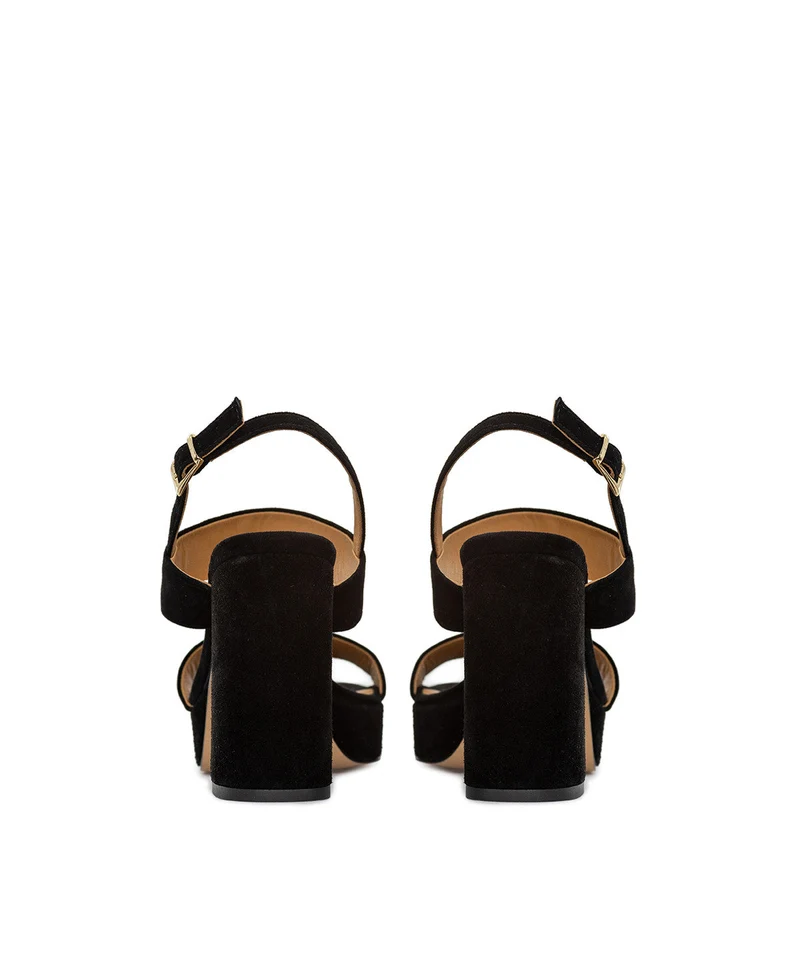 Sandales JANIS Veau Velours Noir