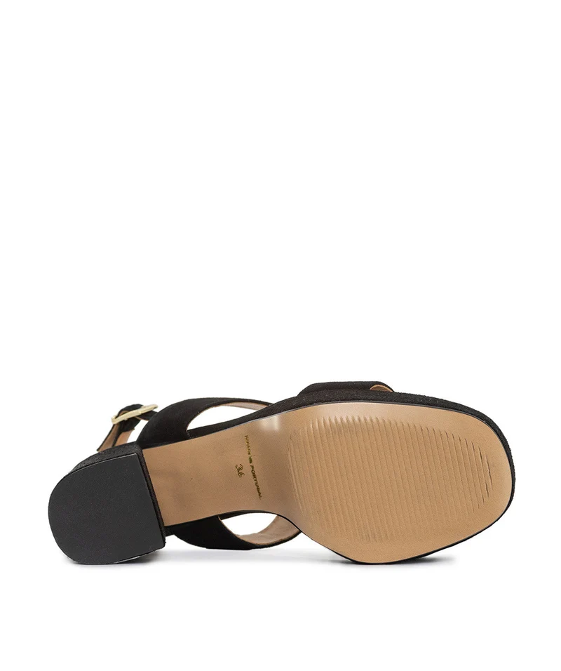 Sandales JANIS Veau Velours Noir