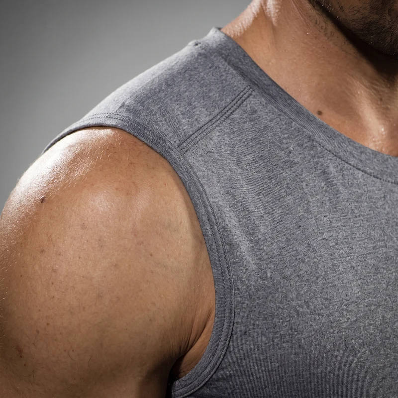Débardeur de Compression Homme Sans Manches - Gris Chiné