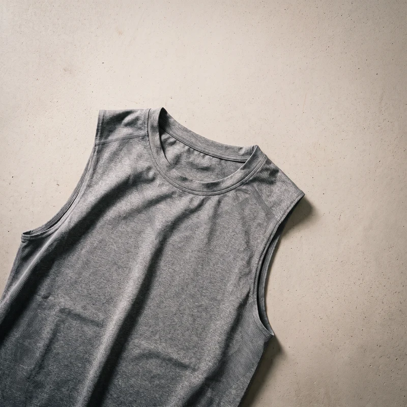 Débardeur de Compression Homme Sans Manches - Gris Chiné