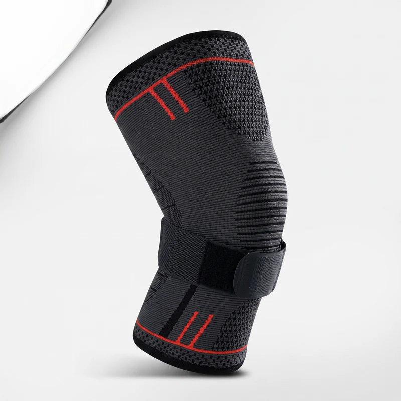 Genouillère de Compression Sangle Rotule - Noir & Rouge