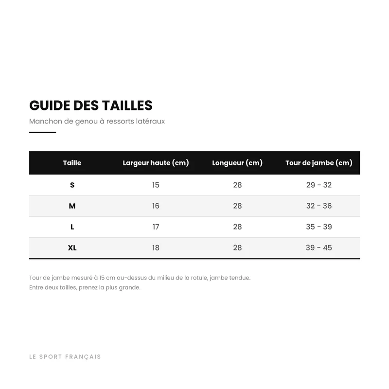 Manchon de Genou Compression à Ressorts Latéraux